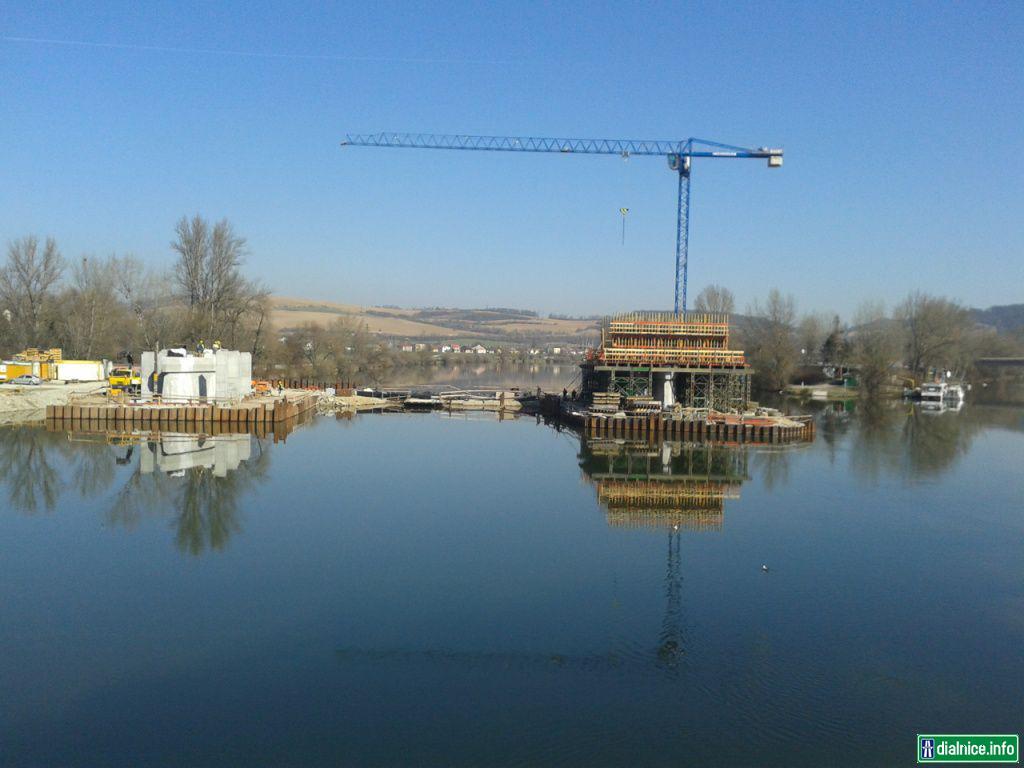 Trenčín výstavba žel. mosta cez Váh