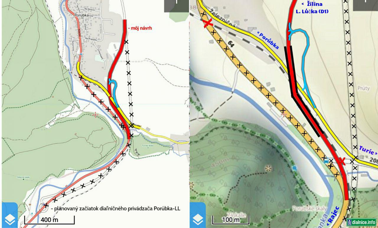 (môj) Návrh riešenia obchvatu Porubky a privádzača Slnečné Skaly - L. Lúčka