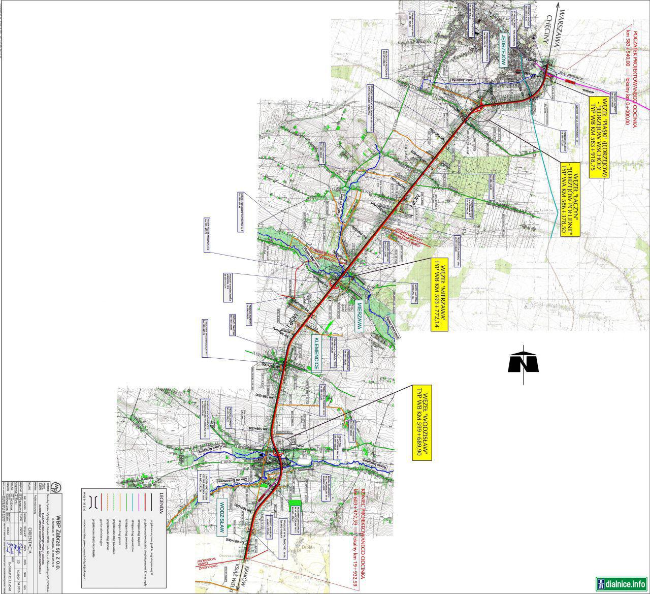 Mapa_S7 Od Jędrzejowa do granicy woj. świętokrzyskiego