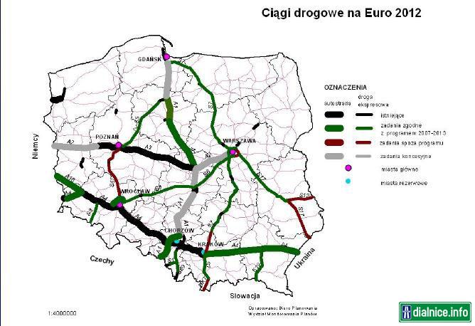 Plán poľských diaľníc pre EURO2012