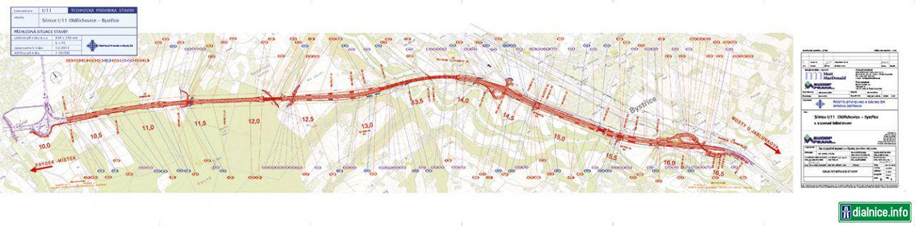 I/11 Oldrichovice - Bystrice mapa