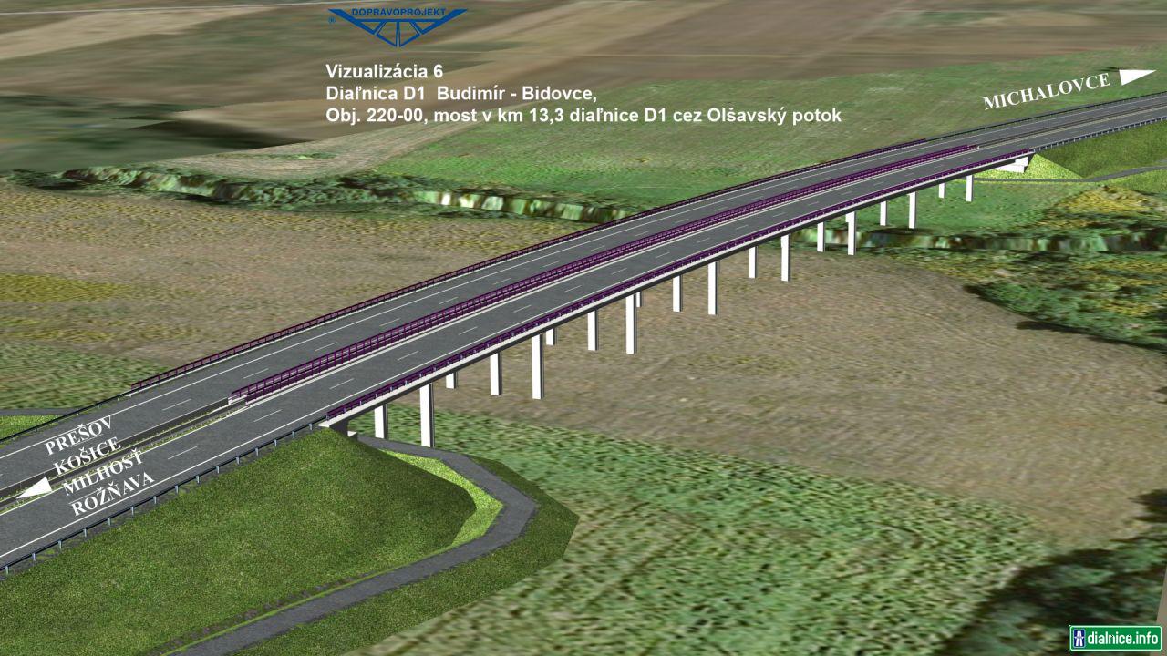 D1 Budimír-Bidovce, most v km 13,3