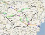 Mapa diaľničnej siete v Rumunsku