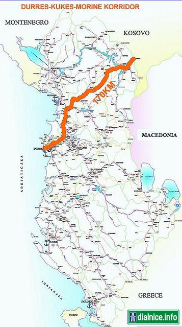 mapa dialnice v Albansku