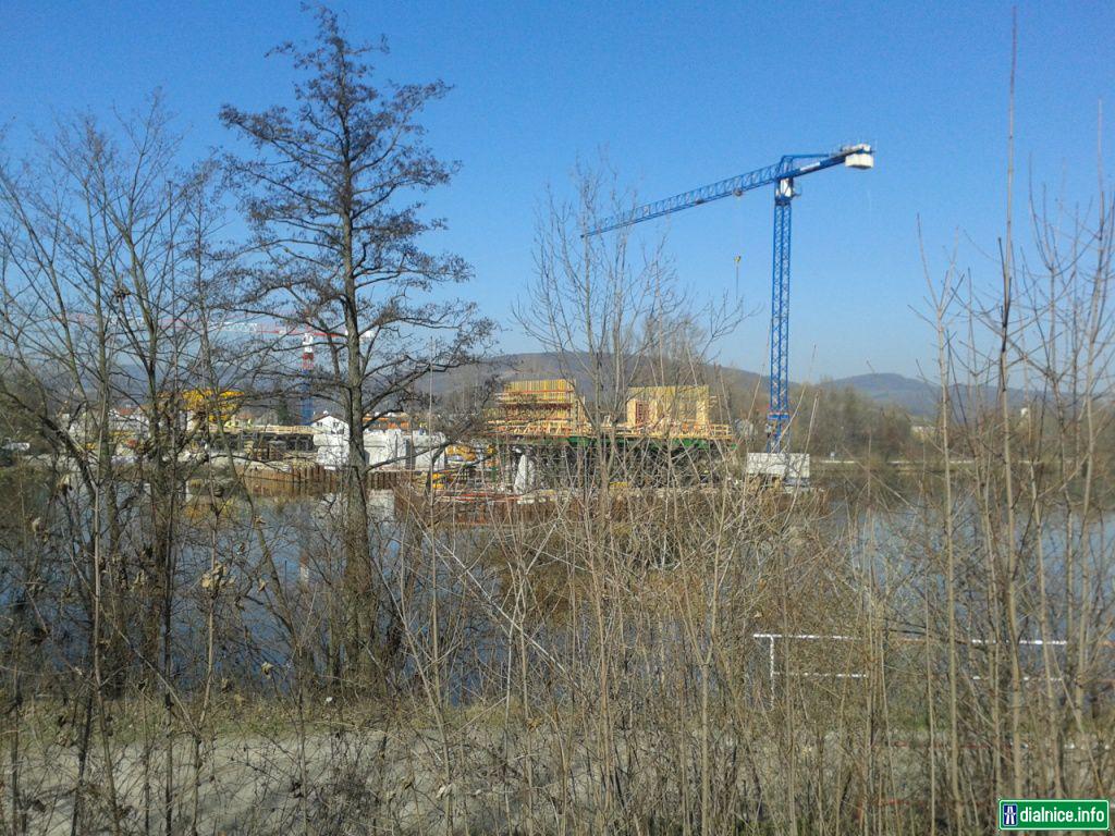 Trenčín výstavba žel. mosta cez Váh