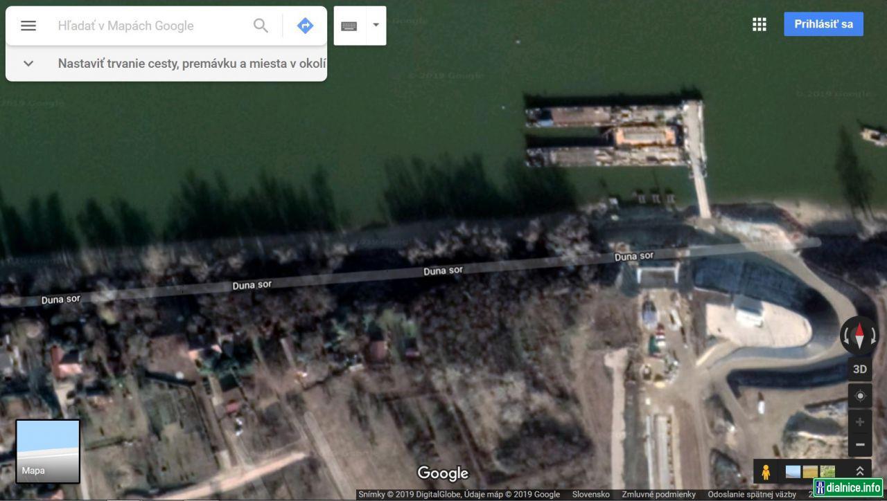 Stavba mosta 2 satelitný pohľad
