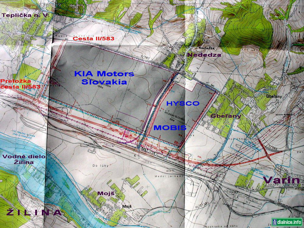 Cesty okolo automobilky KIA Motors Slovakia
