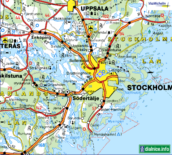 Švédsko - diaľničné napojenia Štokholm