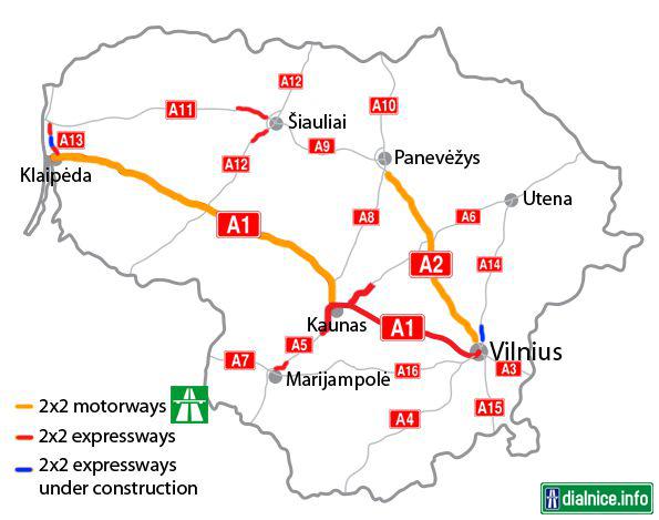 Diaľnice a RC v Litve