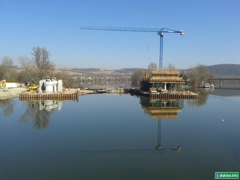 Trenčín výstavba žel. mosta cez Váh