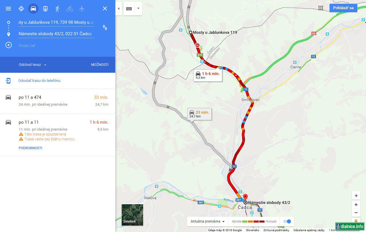 doprava I-11 Svrcinovec-Cadca 27.9.2018 15:30