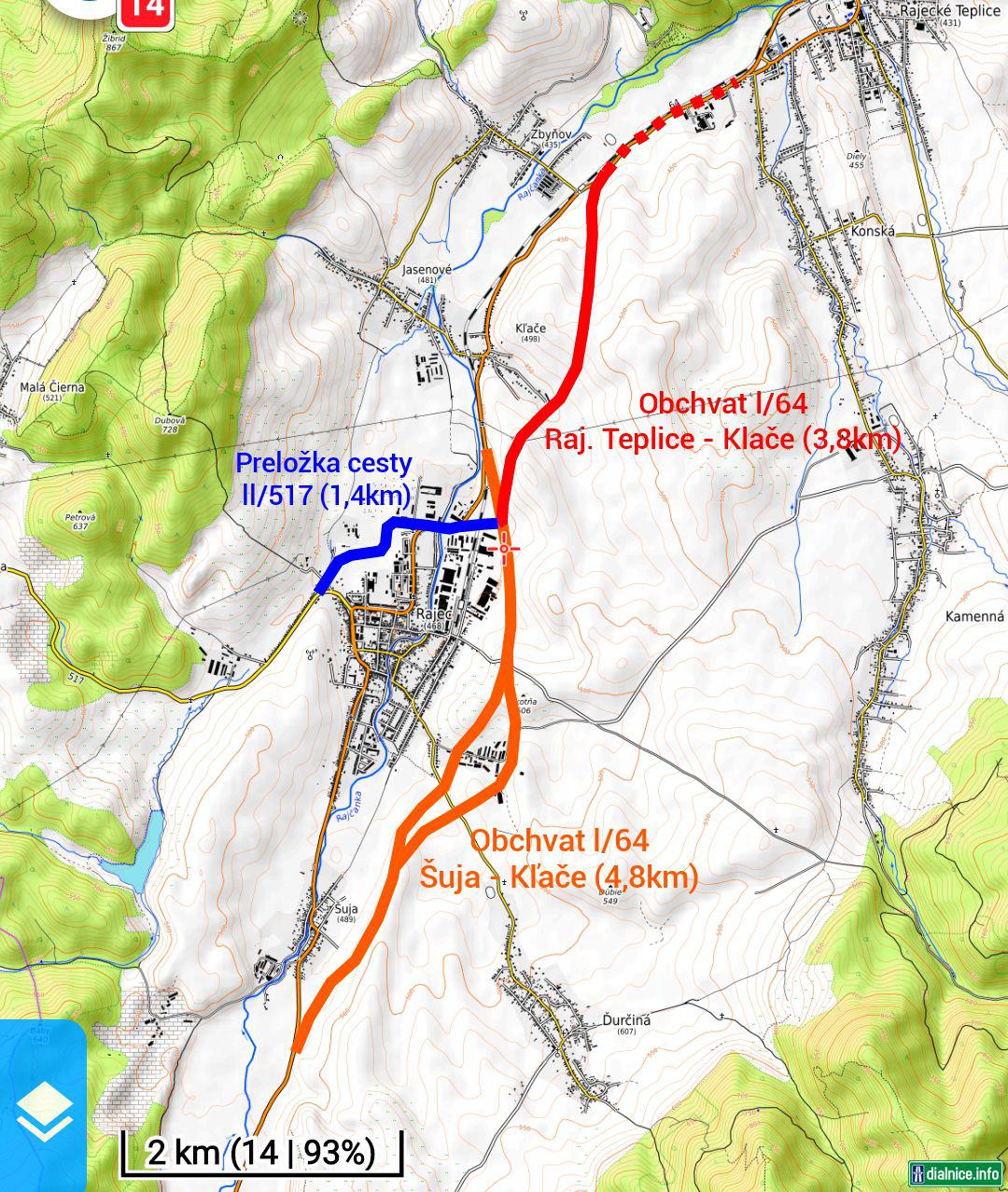 I/64 obchvat mesta Rajec