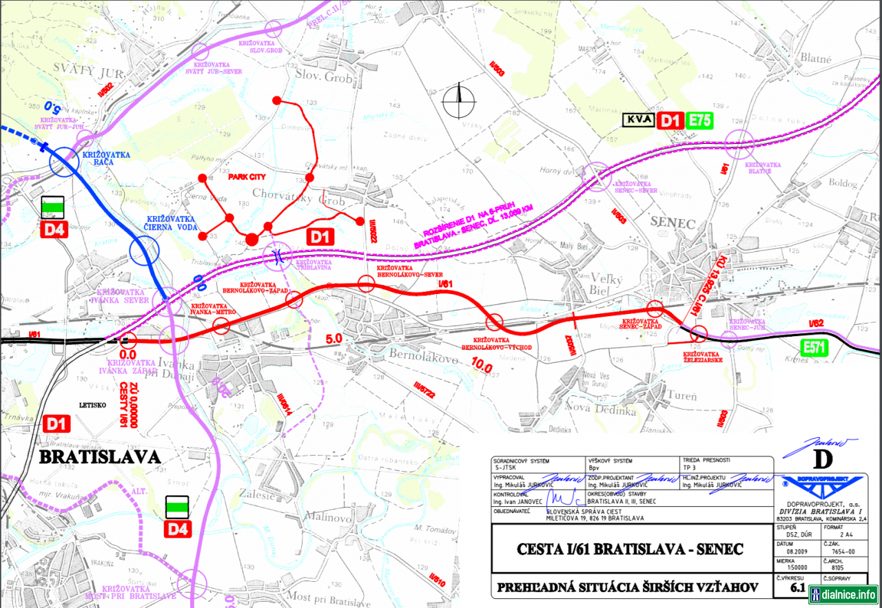 Bratislava - Senec Prehľadná mapa širších vzťahov