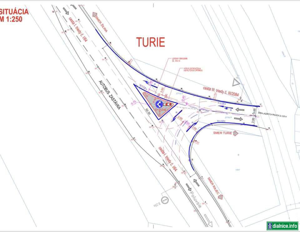 Rekonštrukcia križovatky pred Porubkou 1/64, do obce Turie