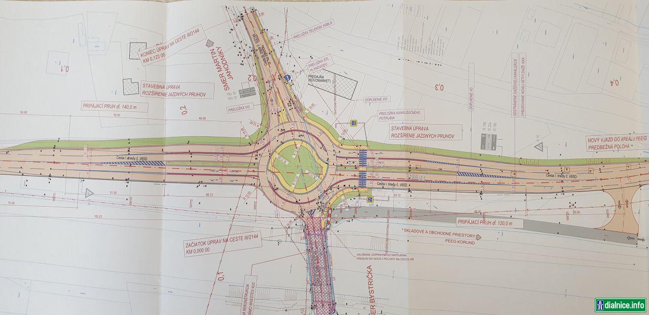 Martin - Návrh križovatky I/65D s cestou na Bystričku