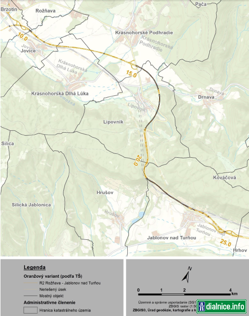 R2 Rožňava – Jablonov nad Turňou, oranžový variant