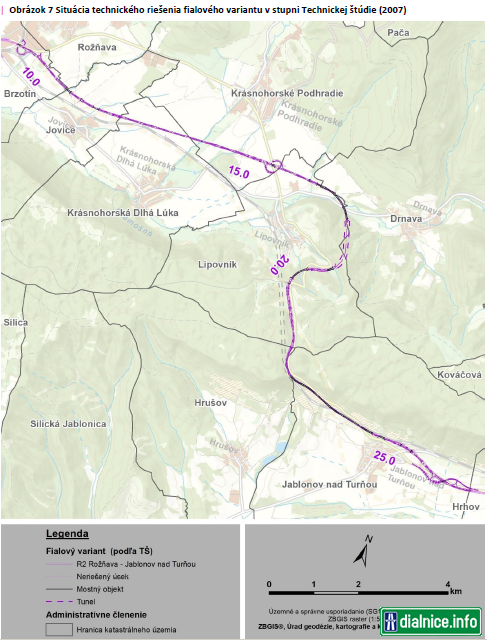 R2 Rožňava – Jablonov nad Turňou, fialový variant