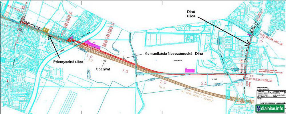 Nitra - prepojenie Novozamockej a Dlhej ulice