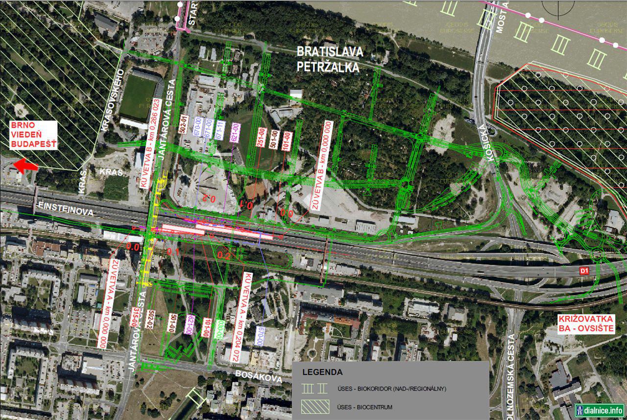 D1 Bratislava, Viedenská cesta – Prístavný most - pripajacie pruhy