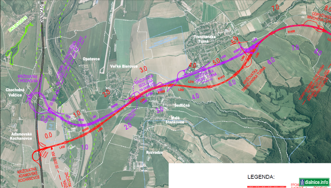 R2 križovatka D1xR2 - Trenčianska Turná