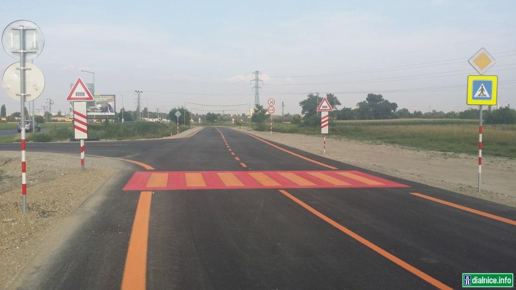 oranžovo značená nová cesta - dočasná preložka