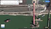 Stavba mosta 1 satelitný pohľad
