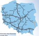 Mapa ambiciózneho plánu výstavby poľskej diaľničnej siete do roku 2012