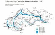 Objem prepravy v nákladnej žel. doprave na tratiach TEN-T v roku 2020