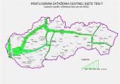 Pentlogram zaťaženia cestnej siete TEN-T v roku 2020, osobné vozidála