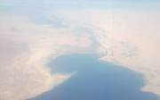Suezský prieplav z letu vtáka od Suezského zálivu